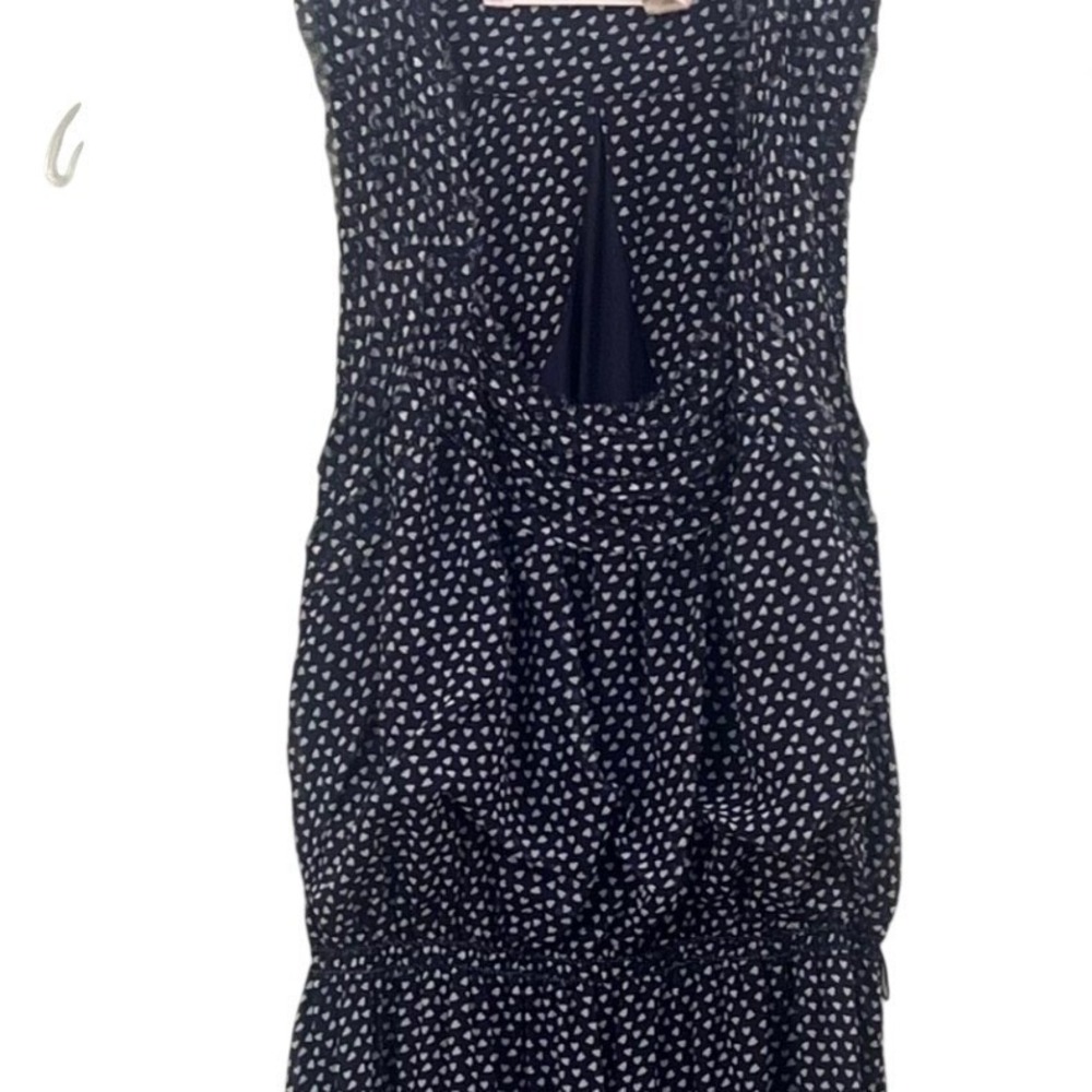 Chelsea & Violet Navy Heart Print‎ Sleeveless Feminine Summer Maxi Dress XS - Picture 3 of 9
